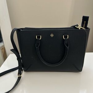 Tory Burch Black Bag Purse with Gold Accents